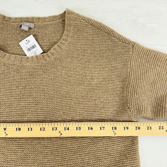 J.Jill Womens Wool Blend Sweater‎ Size M Tan Brown Neutral Minimalist Boxy NWT - Picture 10 of 13